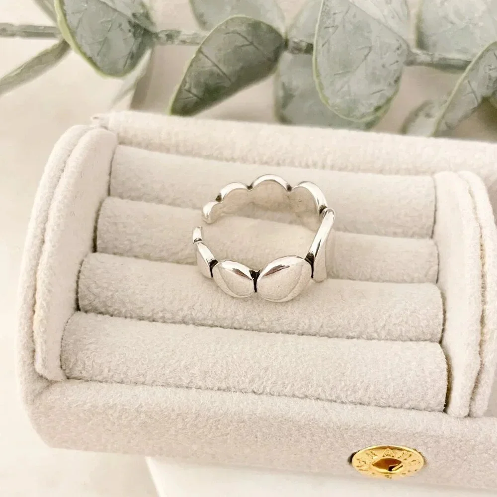 925 Sterling Silver Oval Ring Minimalist Ring Round Circle Ring Round Ring Band - Picture 5 of 10